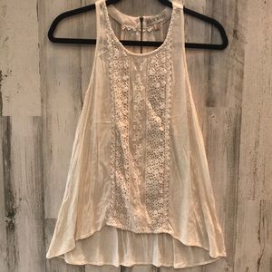 Knox Rose cream boho swing tank top size M